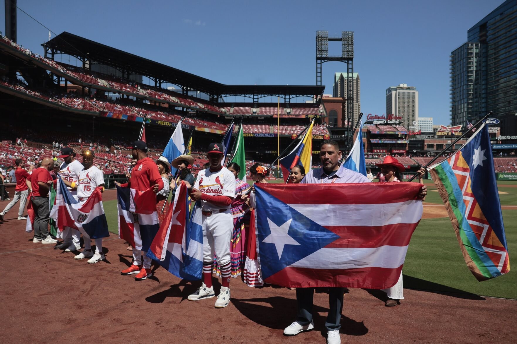 The St. Louis Cardinals host the San Francisco Giants